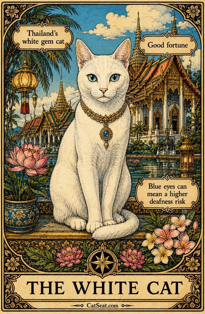 The White Cat — Cat Seat folklore card