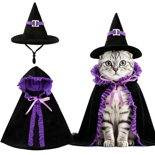 Purple Witch Hat and Cape Set
